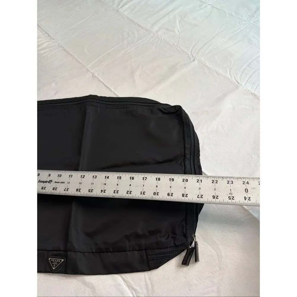 Prada Black Nylon Garment Bag Travel Suit Carrier Foldable Made In Italy